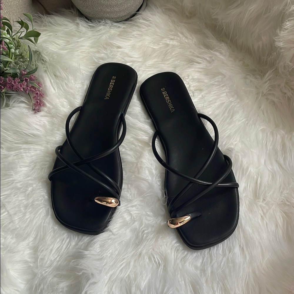 Bershka Black Elegant High-Heeled Sandals